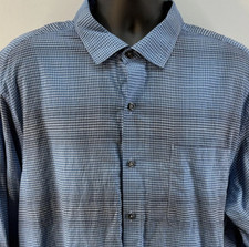 Tommy Bahama Pima Cotton Shirt Mens XL Blue Gingham Check Long Sleeve Button Up