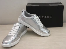 Vionic J0746L4020 Women's Sz 7M Silver Leather Elise Comfortable Walking Shoes