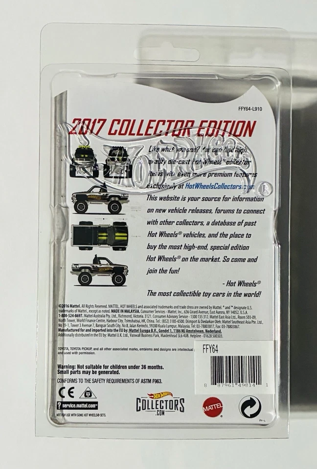 2017 Hot Wheels Collectors Zamac 1987 Toyota Pickup - Imagem 2 de 2