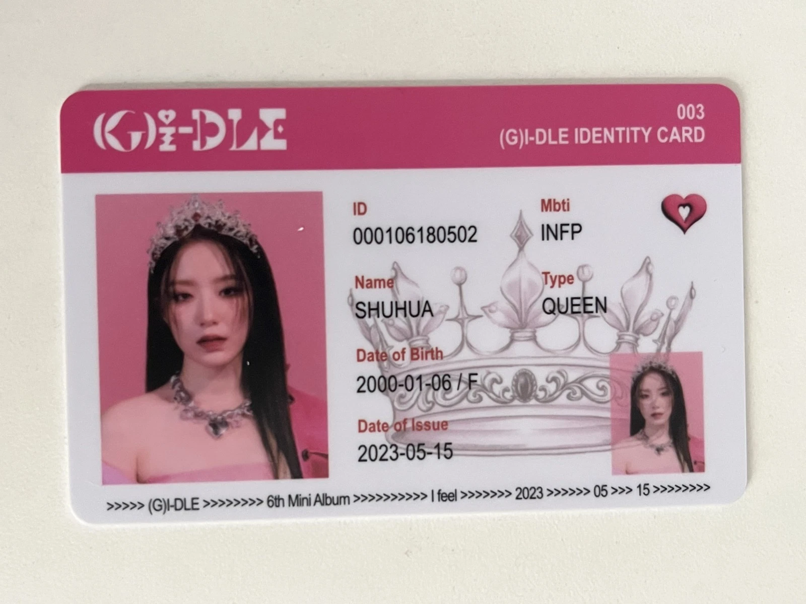 Shuhua - I Feel Album PC photocard photocard