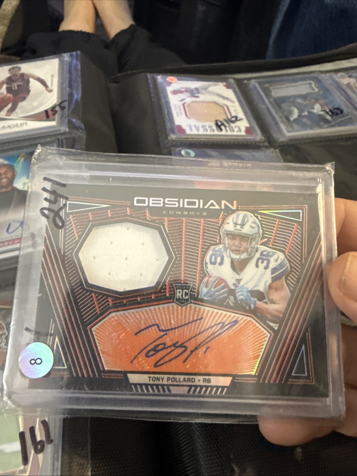 Tony Pollard Panini Obsidian Rookie Jersey Autos #TPO Electric Etch Orange