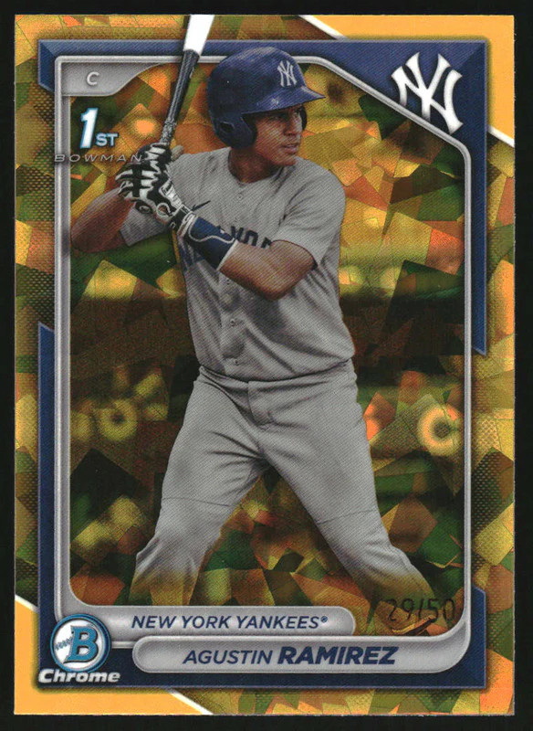 2024 Bowman Sapphire Chrome Gold Sapphire #BCP-85 Agustin Ramirez RC /50