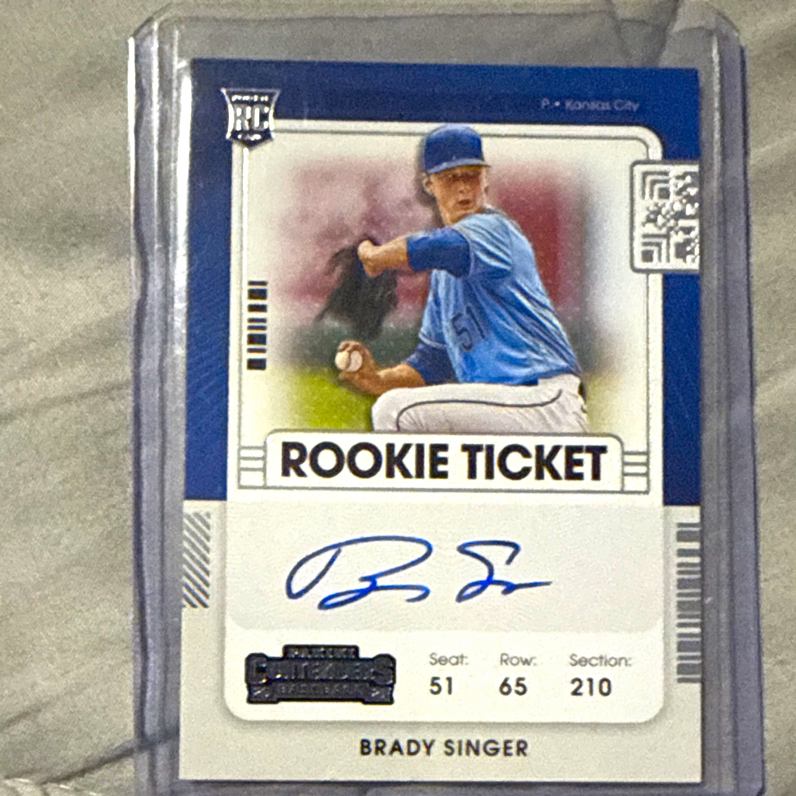 PANINI 2021 Contenders Baseball Rookie Ticket Brady Singer RC Auto #120 Royals