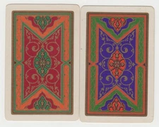 Playing Swap Cards  GENUINE 2 only single VINTAGE PATTERNS DESIGNS GOLD DETAIL