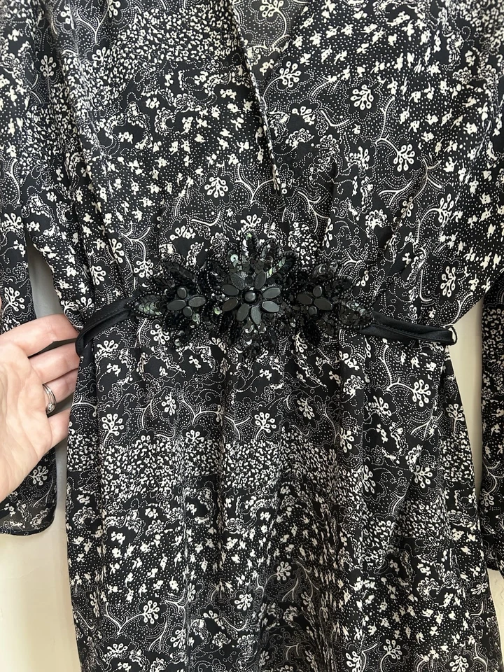 Top Babydoll Nicole Miller Vintage Años 90 Y2K M Fairy Grunge Semi Transparente Kimono  Foto 4 de 4