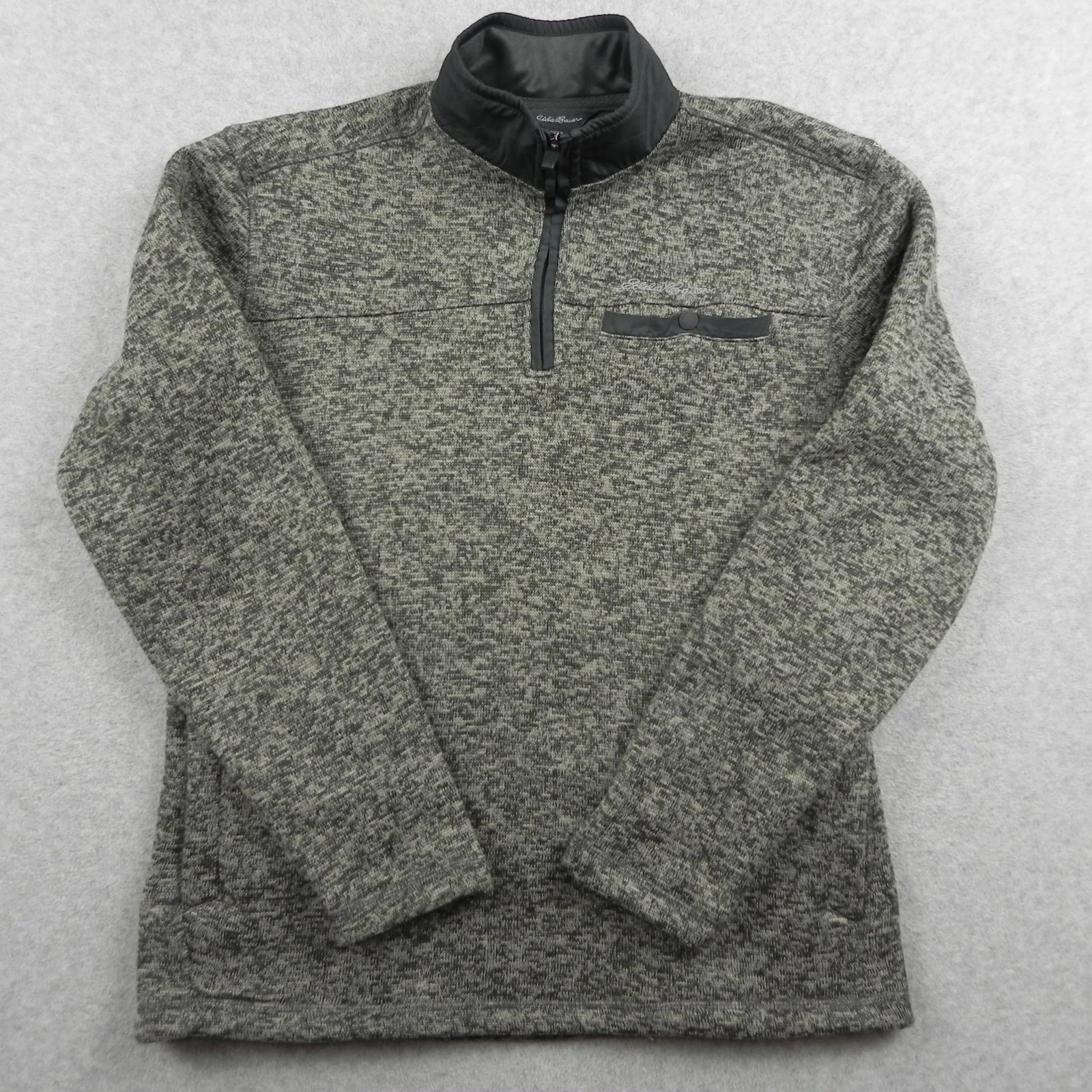 Eddie Bauer Jacket Mens Medium 1/4 Zip Pullover Fleece Mock Neck Long Sleeve