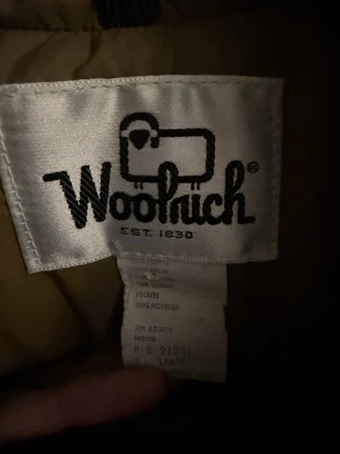 Woolrich Down Quilted Puffer Vest Solid Brown Nylon Button Front Men's L image 5