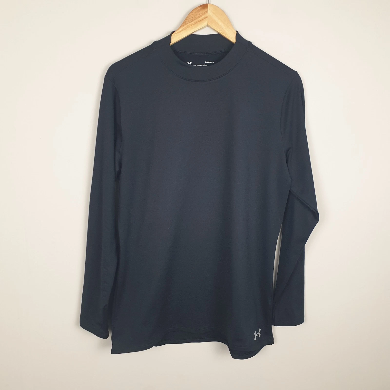 Under Armour Top Mens Large Black ColdGear Fitted Base Layer Sports Gym Top