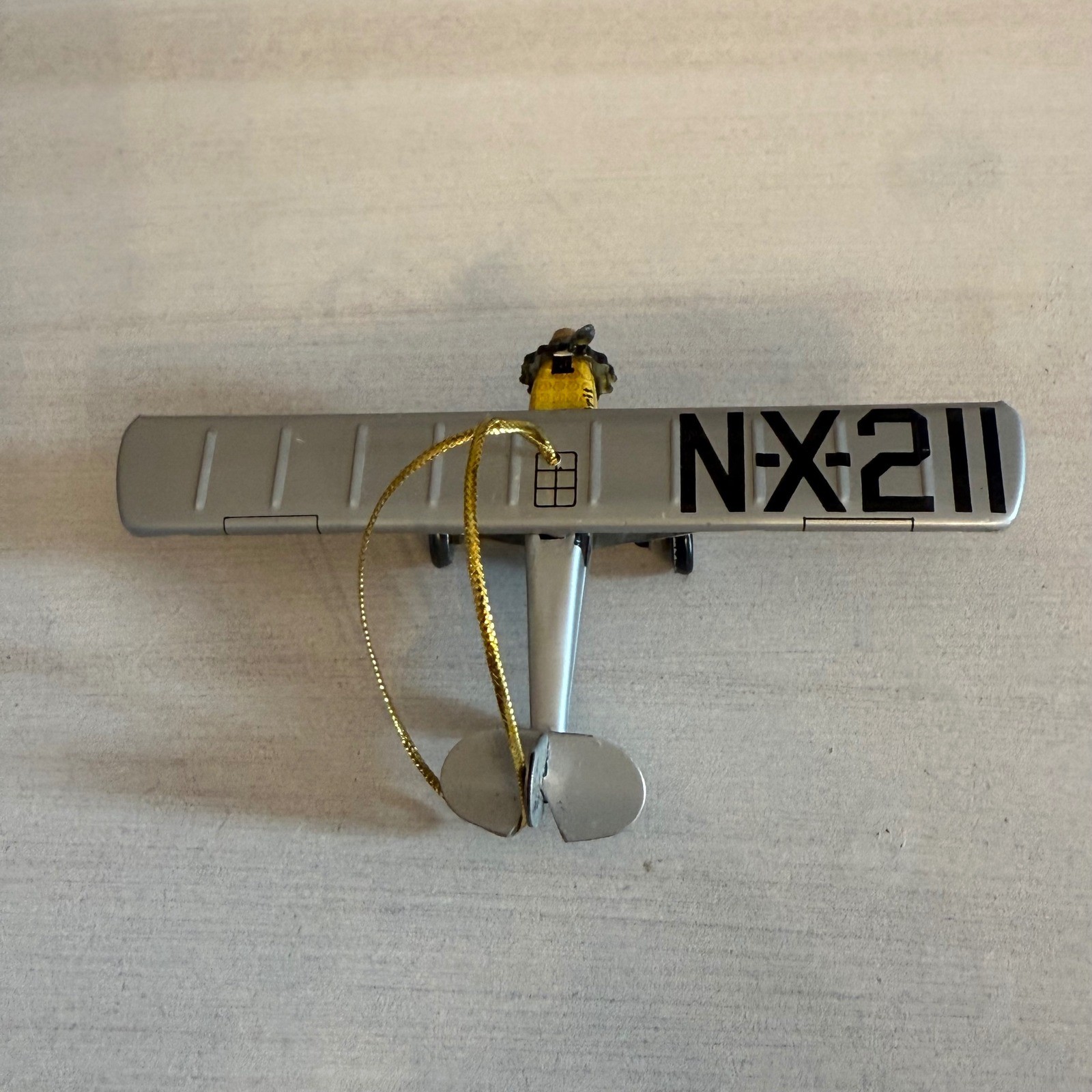 Schylling Spirit of St Louis Tin Toy Airplane Ornament Original Box