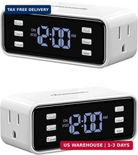 2 Pack 24 Hour Programmable Indoor Digital Timer Outlet  3 ON/Off Settings, 3 P