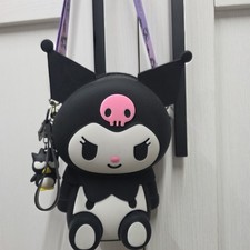 Sanrio Kuromi 3D Silicone Crossbody Bag with Adjustable Strap And Keychain