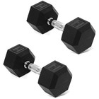 Fitness Dumbbells Pair 5-50 LB Hex Coated%