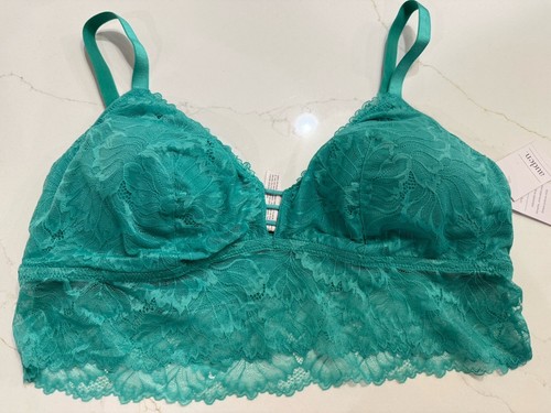 Auden Women's Green Lace Long Line Bralette Lightly Lined Size XL