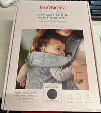 BabyBj rn Baby Carrier Mini 3D Mesh Gray For Newborn Babies