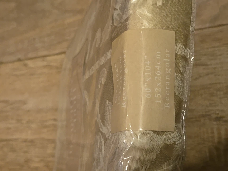 Harmony Scroll Birch NEW Tablecloth (60"x10") + (8) Cloth Napkins - Image 3 of 4