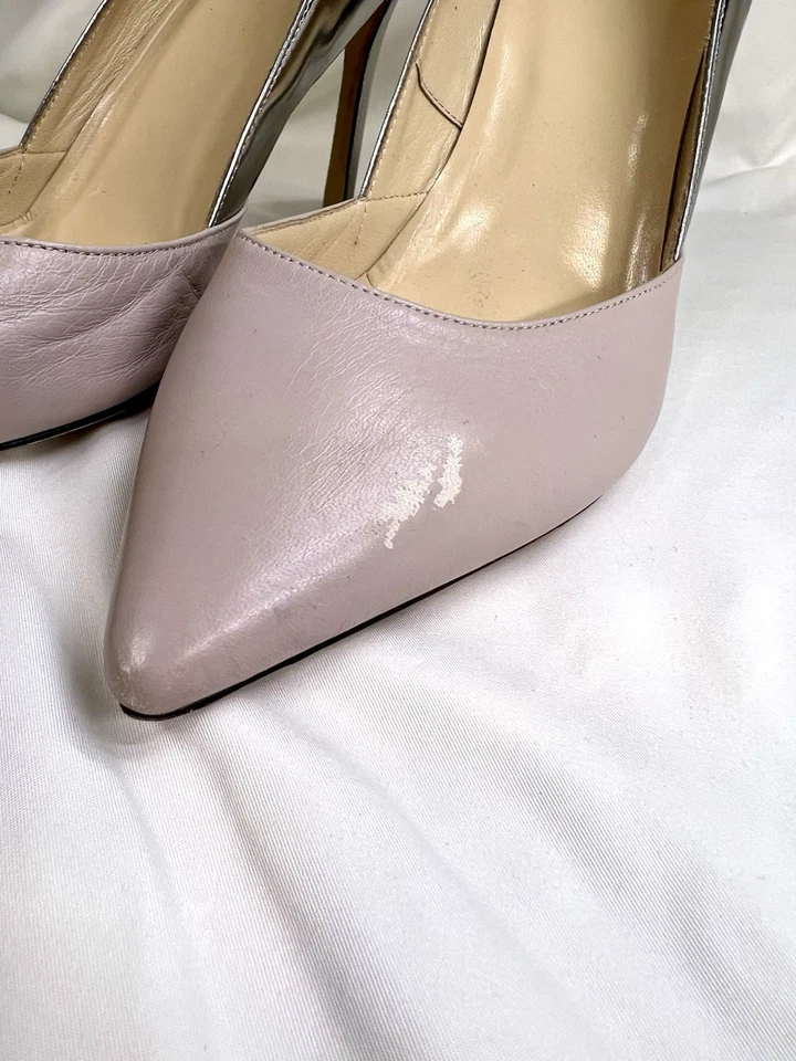 RARE Kate Spade Two Tone Pink Silver Metallic Pumps Size 9 B Made In Italy - Image 3 of 4