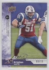 2018 Upper Deck CFL Purple 3/15 Kristian Matte #135 i9i
