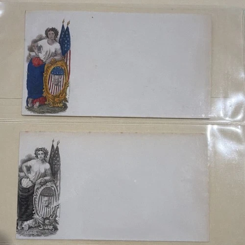 Civil War Era Patriotic Militaria Envelopes Set of 2 Original Illustrated