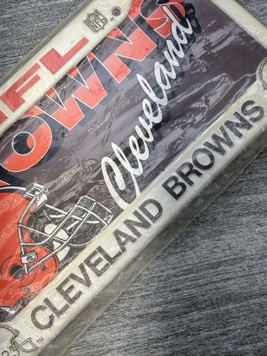 VTG Cleveland Browns Tag KW License Plate Frame Decal Team Car Combo 90s NFL - Picture 11 of 11