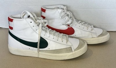 Nike Blazer Mismatched Leather Swoosh Size 13 White Basketball Shoes High Tops
