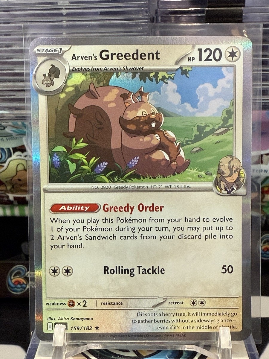 Arven's Greedent 159/182 Holo Rare Destined Rivals - Pokemon TCG