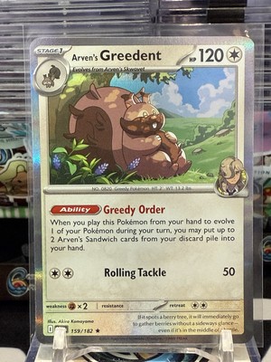 greedent pokemon card value Arven’s Greedent 159/182 Holo Rare Destined Rivals - Pokemon TCG NM TZ 11S