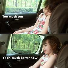 Car Shade for Window Interior Screen Double-Layer Mesh Sun Block, Protect Baby f