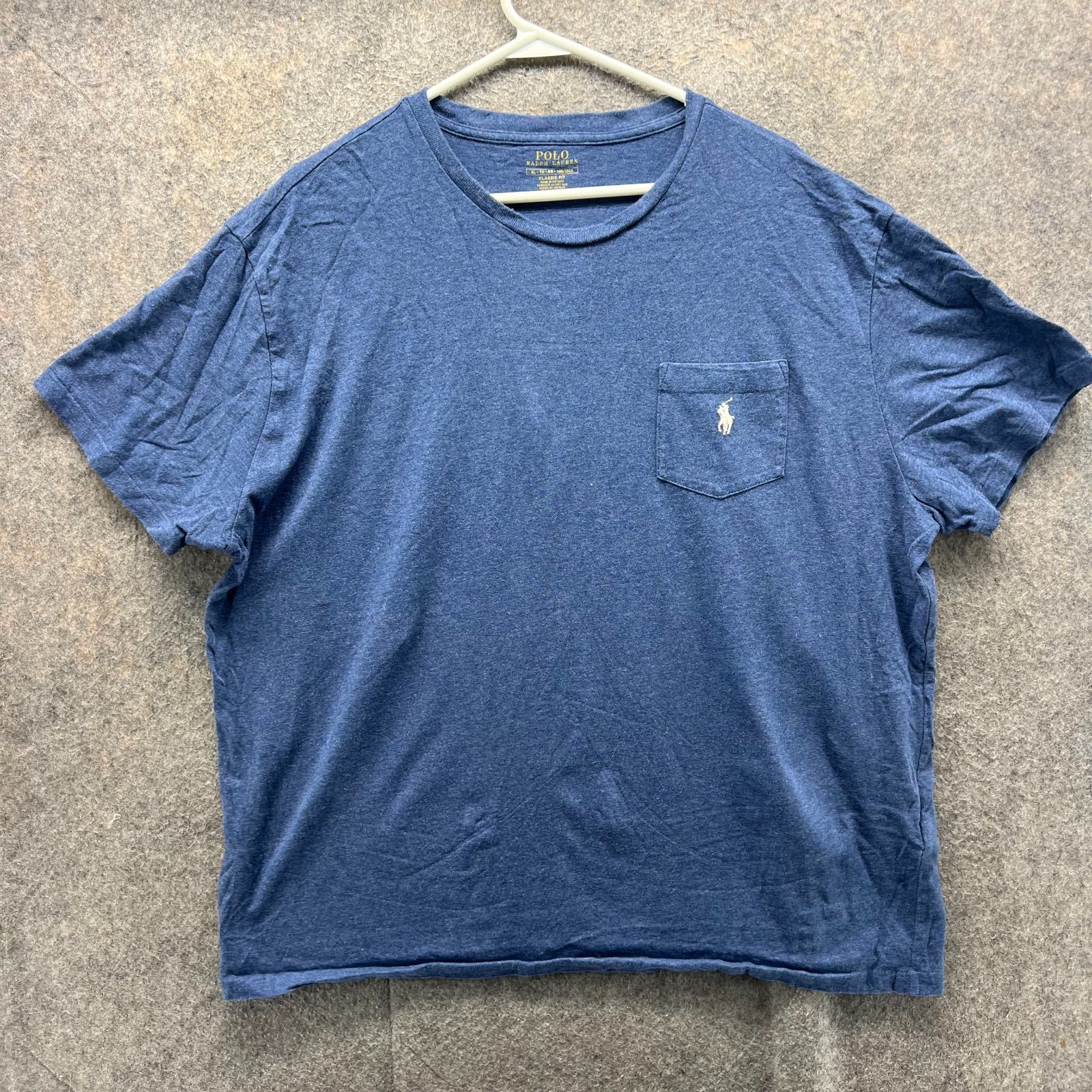 Polo Ralph Lauren camicia uomo XL blu maglietta casual tasca pony maglietta classica erica