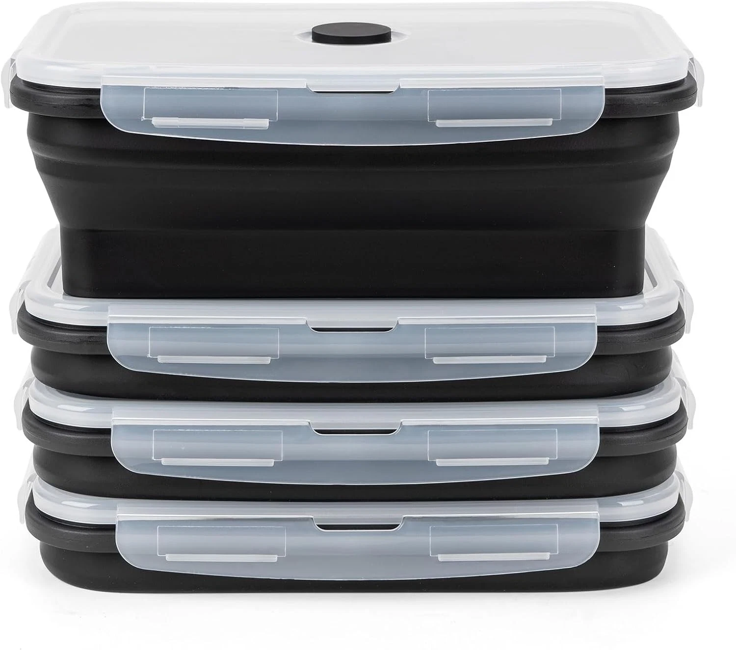 Collapsible Silicone Food Storage Containers Set W/ Lid & Air Vent,Foldable