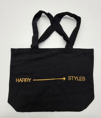 Harry Styles Official Arrow Embroidered Black Canvas Tote Bag New