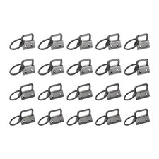 20 Pcs Key Fob Hardware, 0.8/1in 20/26mm with Key Rings for Lanyards, Black