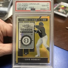 Luis Robert 2020 Chronicles Optic Gold /10 RC PSA 10 White Sox POP 1 🔥 
