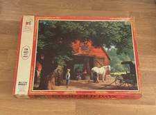 VTG Milton Bradley Good Old Days School's Out Jigsaw Puzzle 500+ Piece COMPLETE