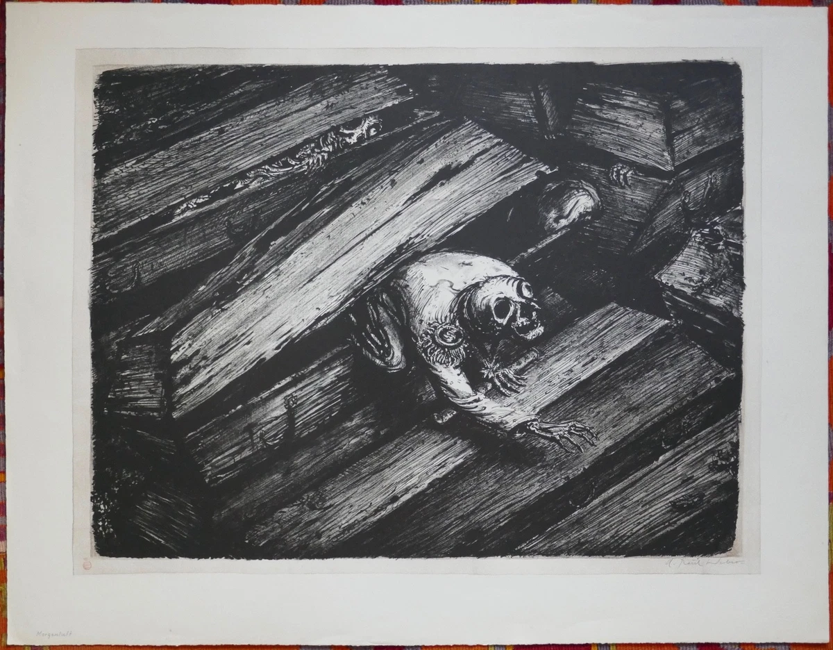 A. Paul Weber, Lithographie 1952, signiert, Morgenluft
