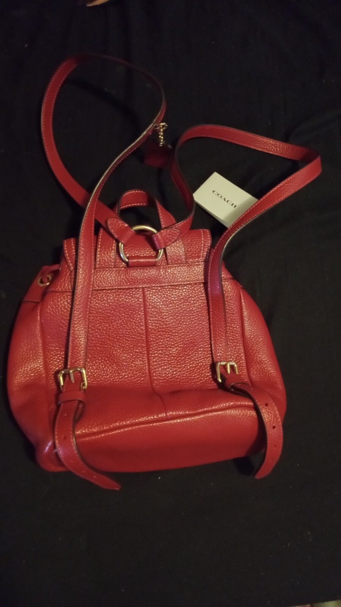 Coach Pennie Backpack C4121 in Red Refined Pebbled Leather Coach C4121 Penny Backpack 22 IN Red | eBay main image 3