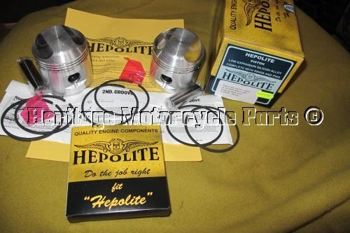 HEPOLITE PISTON SET GUDGEON PINS CIRCLIPS RINGS BSA A65 650cc +040 oversize