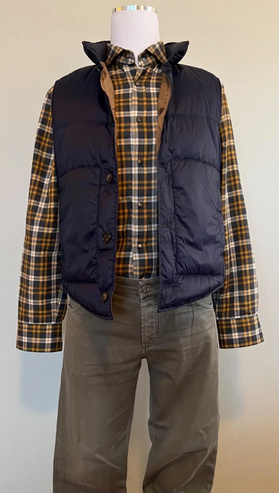 Brunello Cucinelli Mens Madras Flannel Button-Down Western Shirt Size Large - Image 2 of 4