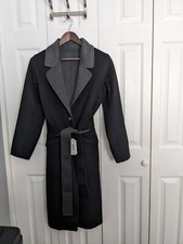 Universal Standard Reversible Double Face Luxe Coat Black Charcoal Nwt 4xs (xs)