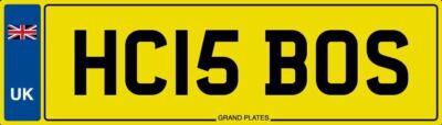 HC IS BOSS NUMBER PLATE INITIALS CAR REG HC15 BOS FEES PAID HARRY HARVEY HENRY
