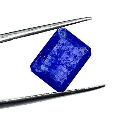 6.46 Cts Natural Tanzanite Emerald Cut Vibrant Blue Loose Certified Gemstone