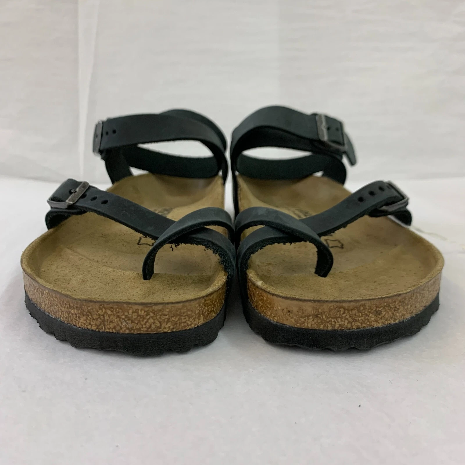 Birkenstock New with Box Yara Black Oiled Leather Regular Width - Select Size