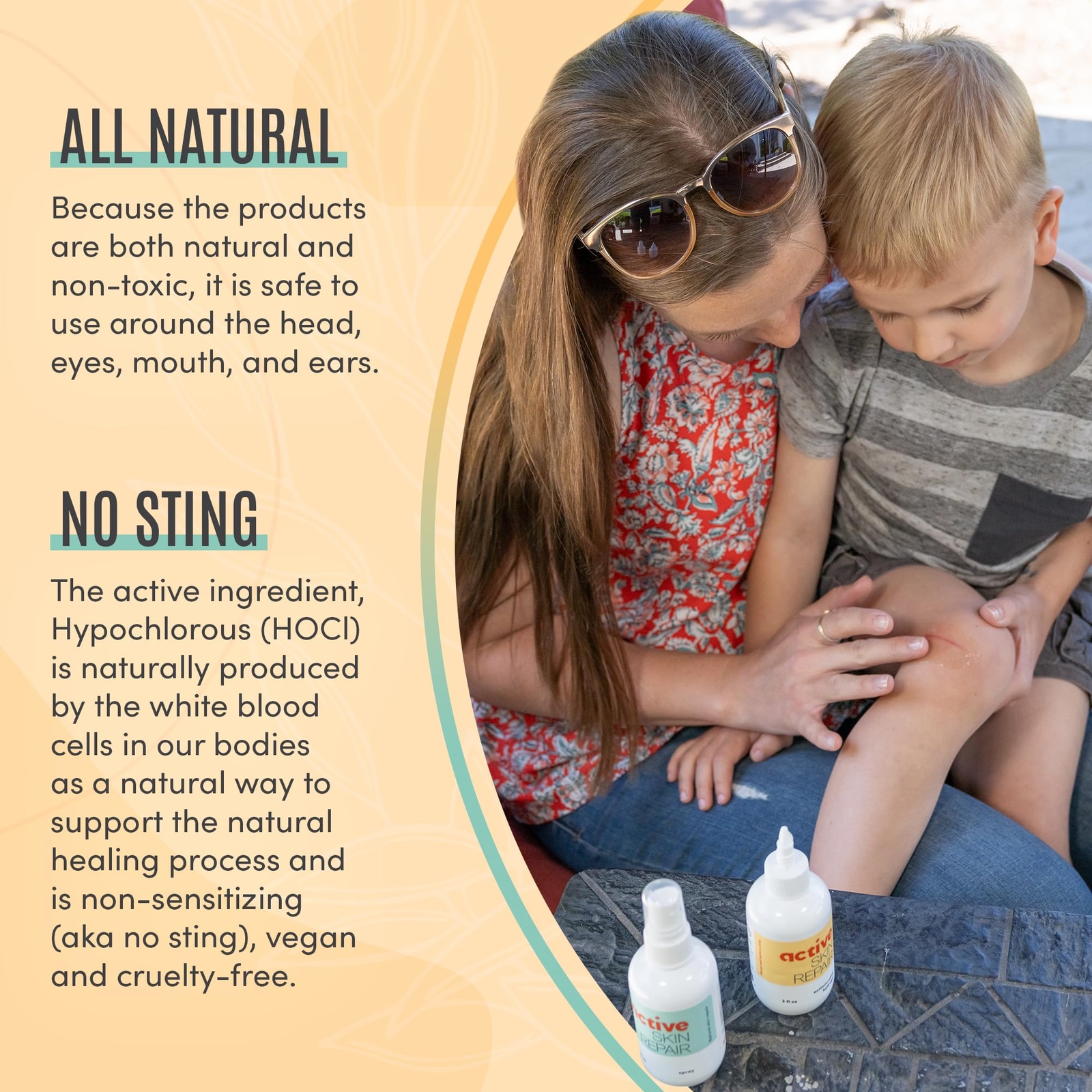 Active Skin Repair Hypochlorous Spray and Gel Bundle First Aid Solution 80 Count