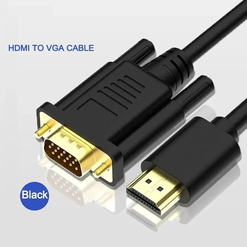 Câble HDMI vers VGA, 1,8 M HDMI vers VGA (mâle à mâle), Noir - Photo 2/3