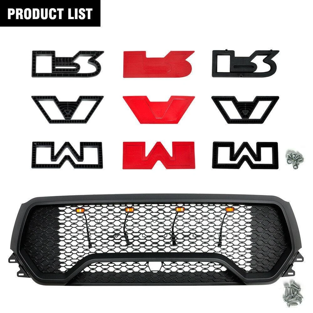 For 2019-2023 Dodge Ram 1500 TRX Style LED Honeycomb Front Hood Grill Grille