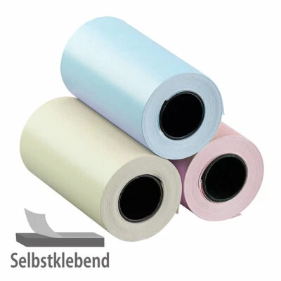 Callstel 3er-Set selbstklebende Etiketten-Rollen, 57 mm Breite, je 4,5 m, bunt