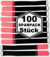 100 x opaski kablowe na rzep 160 x 16 mm neon czerwony taśma kablowa na rzep kabel rzep taśma rzep