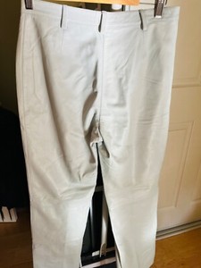Agnona Berdorf Goodman Light Blue Calf Leather Trousers Size 46 Italy