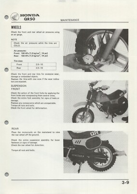 PDF Honda QR50 Mini-Trail (83-88) Digital Service Repair Shop