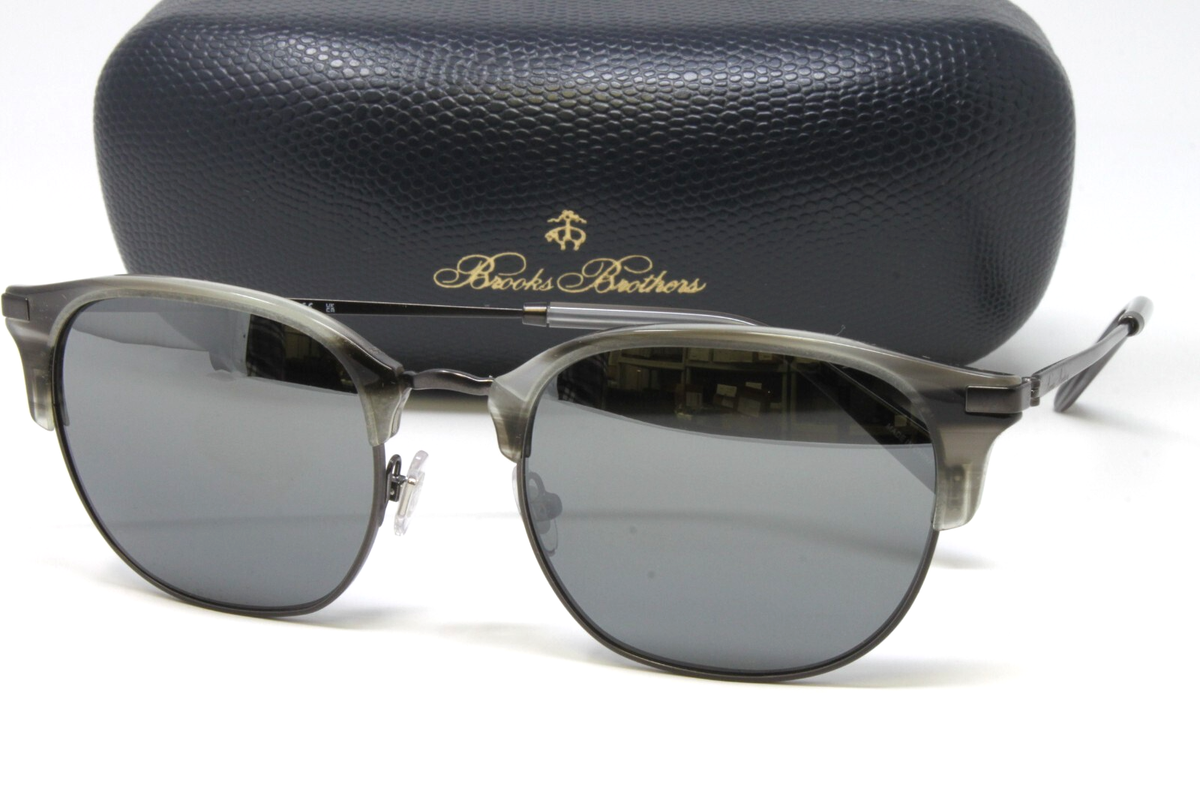 Brooks Brothers Polarized Aviator Sunglasses Silver Metal Frame w/ Original Case BB4062 Eyeglasses Frames by Brooks Brothers main image 3