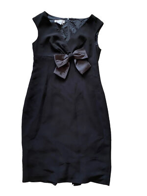 Maggy London Petites Dress Black Bow Sheath V-Neck Sleeveless 6P P 